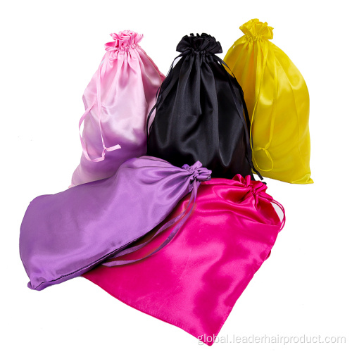 Satin Drawstring Bags With Logo Custom Large Satin Pouch Drawstring Bags With Logo Manufactory